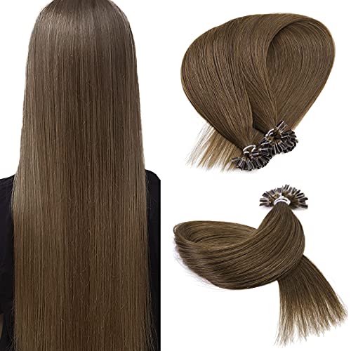 Neitsi® 25s/lot 1g/s Dark Brown 100% Remy Human Hair Nail U Tip Hair Extension (16inch, 4#)
