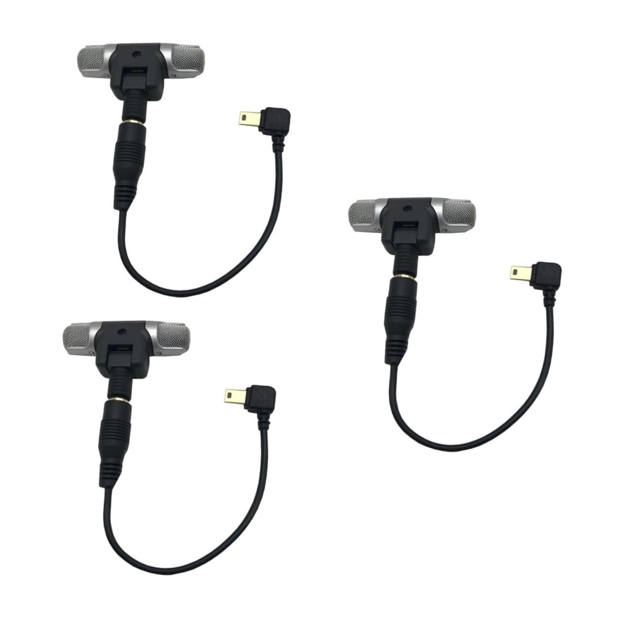 3 Piezas Micrófono Estéreo para Cámara de Acción con Adaptador USB y Cinta Adhesiva Doble Cara Cable Adaptador para Grabación de Sonido Mejorada