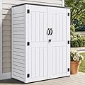 YITAHOME 59 cuft Outdoor Vertical Storage Shed, Tall Storage Shed Outdoor w/o Shelf, Outdoor Waterproof Storage Cabinet for Garage, Pool Storage, Garden Shed Outdoor Storage, Light Gray