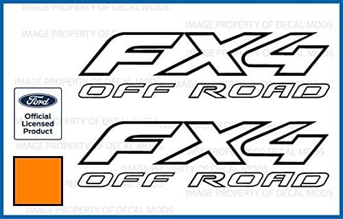 Miniatura 1 de Decal Mods FX4 Offroad - Calcomanías troqueladas para Ford F250 F350 Super Duty (1997-2010), 2 unidades, color naranja