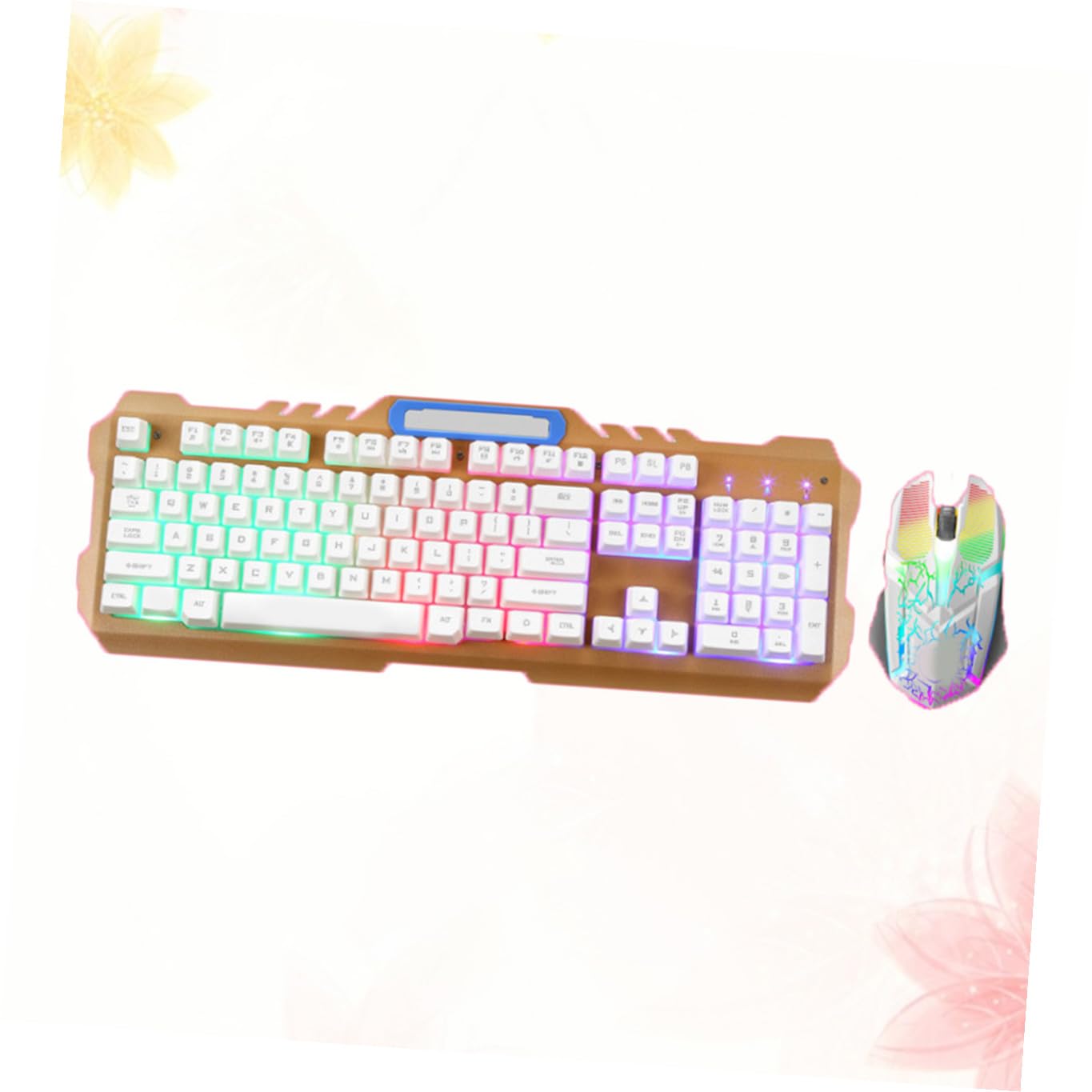 Angoily Teclado Mecánico Retroiluminado con Cable Ratón USB Ergonómico Teclas para Juegos Calidad