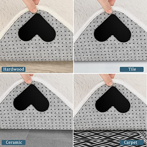 Wofknif Rug Gripper For Hardwood Floors, 16 Pcs Non Slip Rug Pads Rug Grip For Area Rugs Double Sided Carpet Tape Anti Slip Runner Rug Grips - Washable & Reusable #TOP5