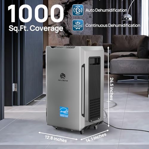Image of ARGENDON 70 PPD Energy Star Dehumidifier for Basement, Commercial Dehumidifier with Pump and Drain Hose - High-Capacity Moisture and Humidity Control for Homes, Industrial Use, and Large Space