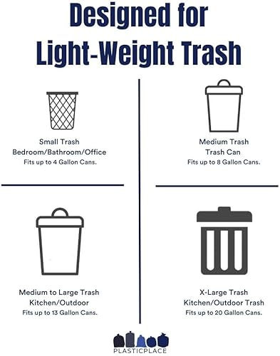 Miniatura 10 de Plasticplace Bolsas de basura de 6 galones  6 micras  Revestimientos transparentes de alta densidad  20 x 22 pulgadas (2000 unidades)