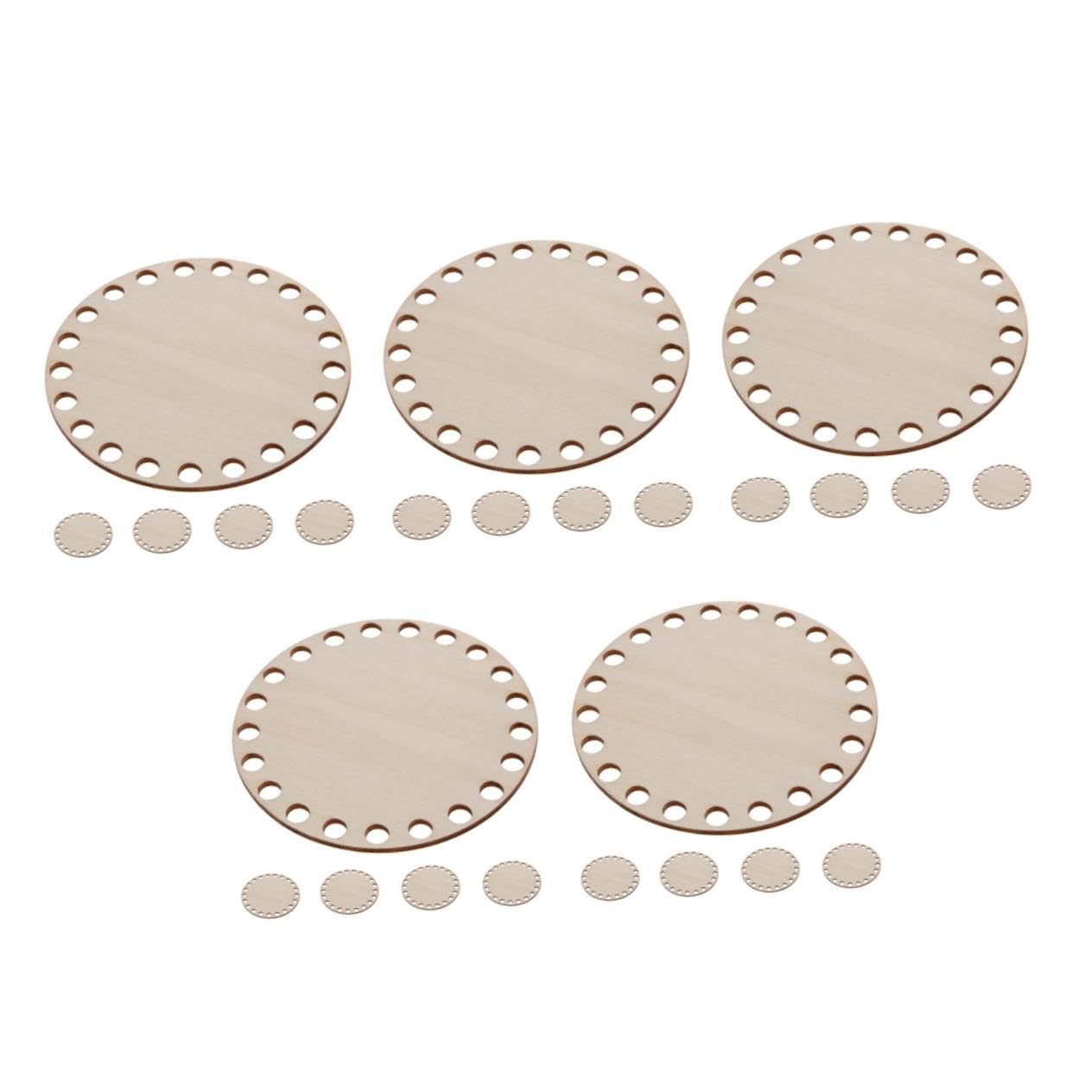BELLIFFY 25 pcs Wooden Crochet Basket Bottom Pre Drilled Base for Knitting Craft Durable Wooden Shaping Base for Bag Making for Beginners and Craft Lovers