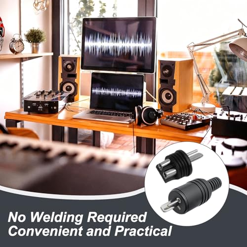 12 Piezas Conectores DIN Altavoz, Conectores DIN 2 Pines para Altavoces HiFi con Terminales de Tornillo, Conector de Cable Macho, Instalación Fácil sin Soldadura, Accesorios Audio para Sistemas Sonido - imagen 6