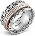 Paz Creations .925 Sterling Silver and Rose Gold Over Silver Spinner Ring (8), Made in Israel