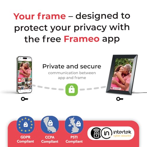 Digital Picture Frame, 10.1'' Frameo Digital Frame Wifi, 32GB Memory, 1280*800 HD Touch Screen Digital Photo Frame, Wall Mountable, Share Instantly, Birthday Gifts for Women, Mom Gift, Chocolate Brown by Pastigio - Image 9