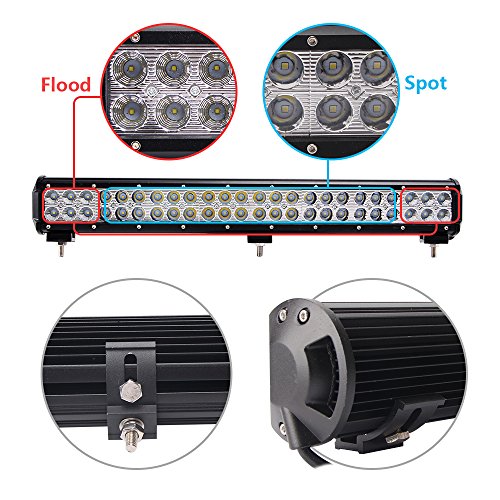 Bangbangche 23'' 144W Flood Spot Combo Led Light Bar, 10Ft Wiring Harness, Boat Truck Suv Tractor Atv #TOP1
