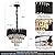 A AXILIXI Modern Crystal Chandeliers 3 Tiers Black and Gold Pendant Light Fixtures 16” Round Flush Mount Chandeliers Ceiling Lighting Dimmable for Living Room Dining Room Foyer Bedroom Kitchen