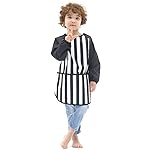 Plie Waterproof Kids Art Smocks 20 Colors (Age 1-10, S-XXL size), Black Stripe (59-L)