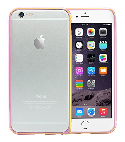 Bumper en aluminium pour iPhone 6 Trenro coque cadre metallique rose