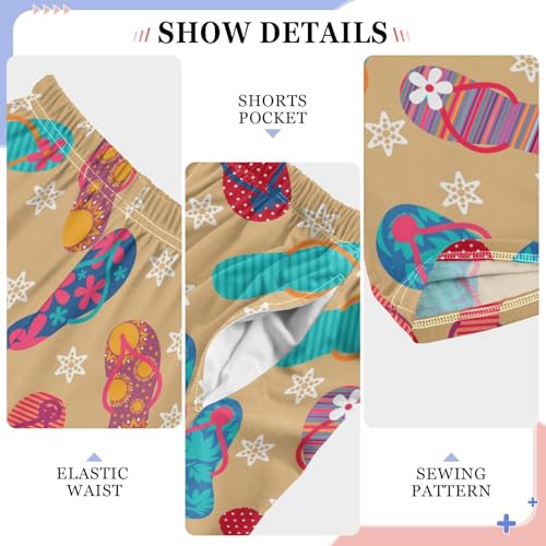 ZZXXB Flip Flops and Star Boys Long Pants Soft Trousers Elastic Waist Kids Lounge Bottoms with Pockets S-XL4