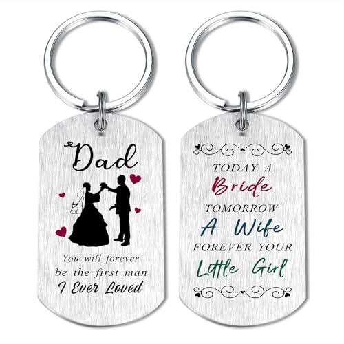 Alotozo Father of the Bride Gift from Daughter - Wedding Day Gift for Dad from Daughter - Today a Bride Forever Your Little Girl Keyring