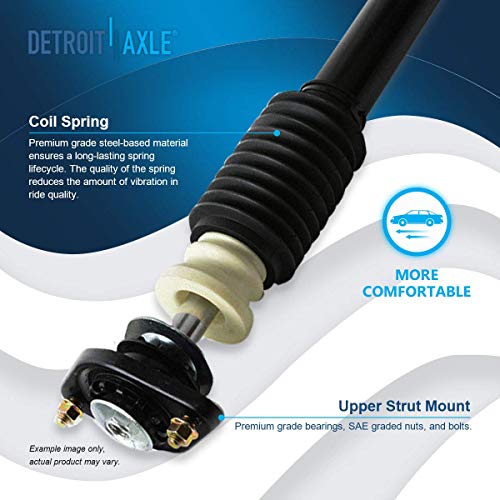 Image of Detroit Axle - 6pc Front and Rear Strut & Coil Spring Assemblies w /Front Sway Bar Links Replacement for 91-99 Buick LeSabre - [90-99 Pontiac Bonneville] - 91-96 Olds 98 - [91-93 Cadillac Deville]