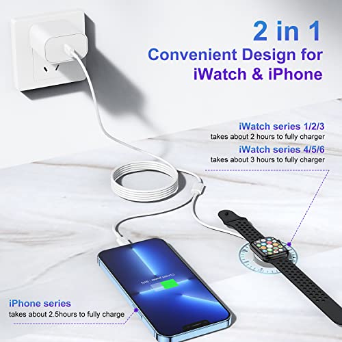 Upgraded Usb C Charger For Apple Watch, 2 In 1 Iphone And Iwatch Magnetic Fast Charging Cable 6Ft With Usb-C Wall Charger, Compatible With Apple Watch Series 8/7/6/Se/5/4, Iphone 14/13/12/11 #TOP1