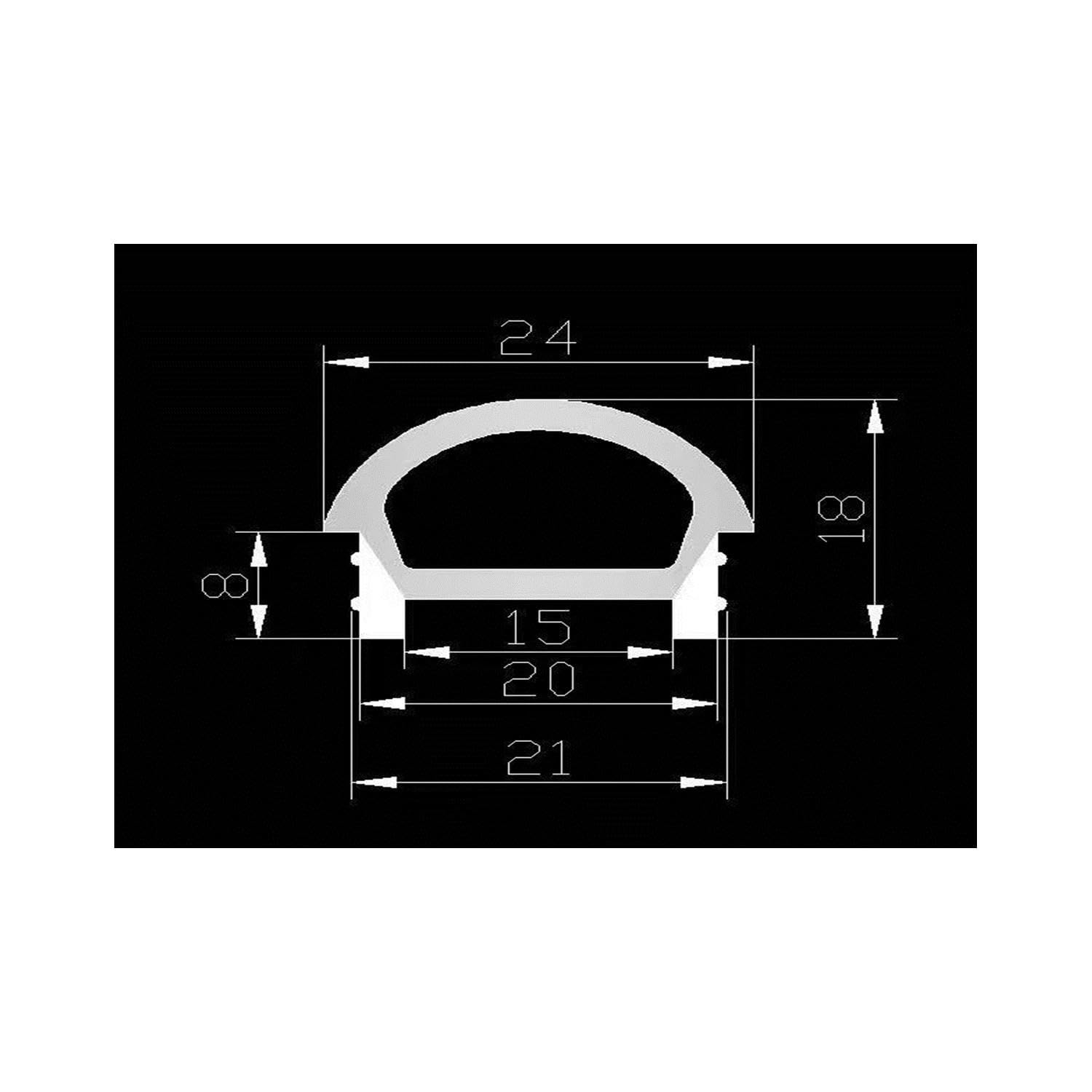 LEDKIA Perfil Neón SFLEX 24x18 Superficie Semicircular Curva Vertical para