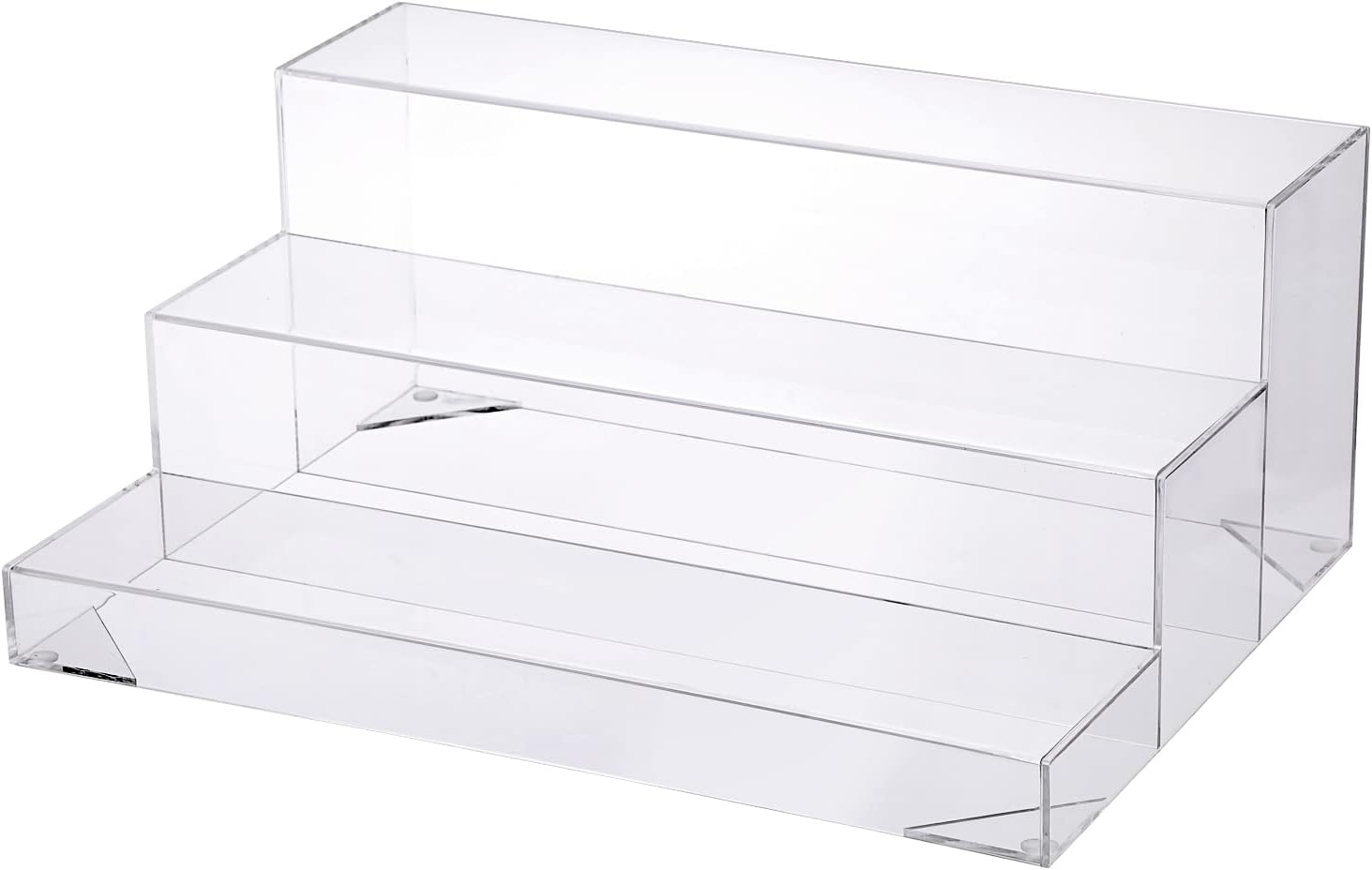3-Tiers Assembled Bar Bottle Rack Display, Clear Acrylic Display Risers for Jewelry/POP/Bottle/Cupcakes/Collectibles, Retail Desktop Display Stand for Organize and Decoration, 12x7.7x4.3in