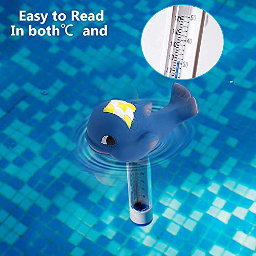 Philonext Pool Thermometer,Spas Thermometer,Swimming Pool Thermometer With String Floating Thermometer For Swimming Pool, Bath Water, Spas,Hot Tubs (Shark) #TOP4