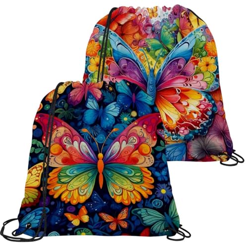 Sac à dos cordon homme et femme lot de 2 sacs pliables multicolores pour le sport