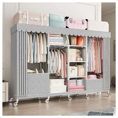 Armoire extra large pour chambre à coucher avec dressing sur roues