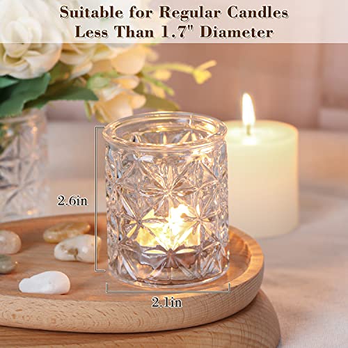 Sunnyfuture ASIN 12Pcs Clear Votive Candle Holders, Halloween Candle Holders, Glass Tea Light Candle Holders thumb #2