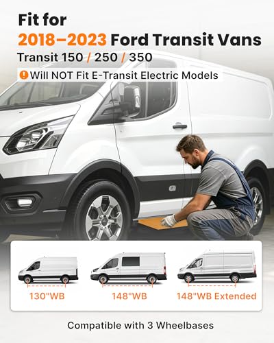 Image of MELIPRON Running Board Steps Fit for 2018-2023 Ford Transit 150 250 350