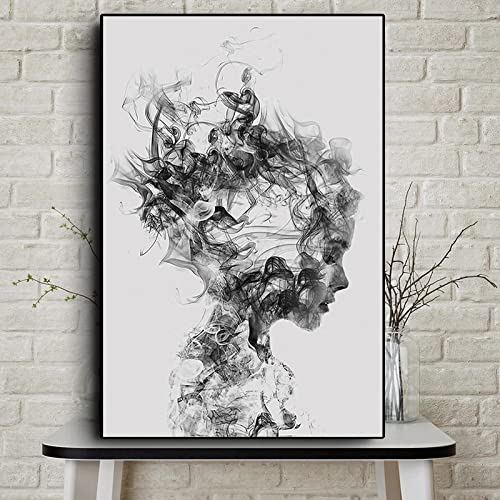 Art imprime salon décor plume abstrait sans cadre 40x50 - 5