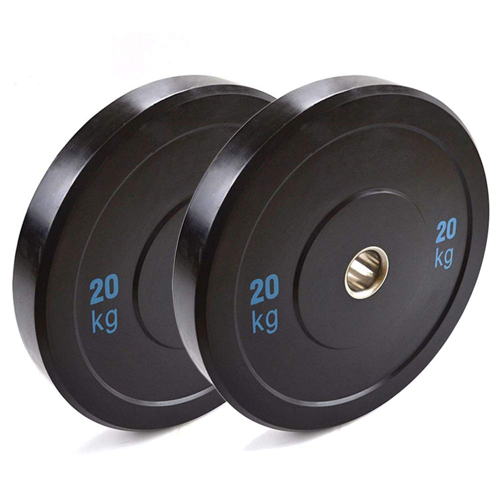 Disco de Goma Completo 1 Par Levantamiento de Pesas Barbell Weight Plate, Resistente a Caídas y Duradero Gym Fitness Muscle Exercise, Negro