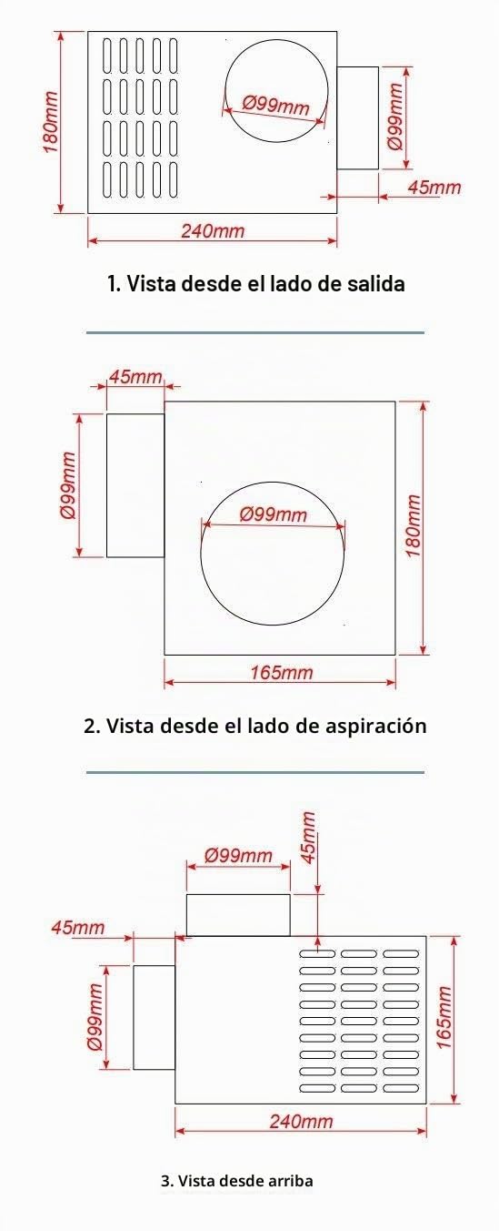 Distribución de Aire Caliente para Chimenea, Ventilador de Turbina AN0.5, 100 mm, 200 m3/h, Tamaño Compacto
