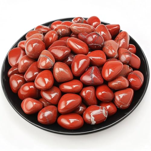 Image of Polished Red Jasper Crystal Stone Set - 72 Pcs, 0.5 inch 10 oz Handpicked Tumbled Gemstones Rocks, Pebbles for Reiki, Chakra, Healing