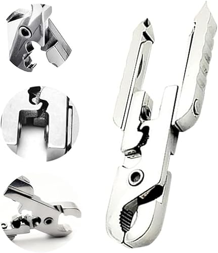 Miniatura 4 de Alicates multifuncionales de mantenimiento plegable de acero inoxidable, mini alicates portátiles 10 en 1, destornillador de bolsillo, alicates