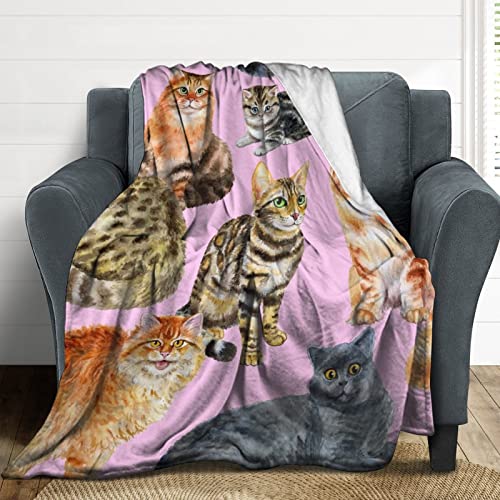 Couverture polaire chat flanelle haut de gamme décorative de lit - 7