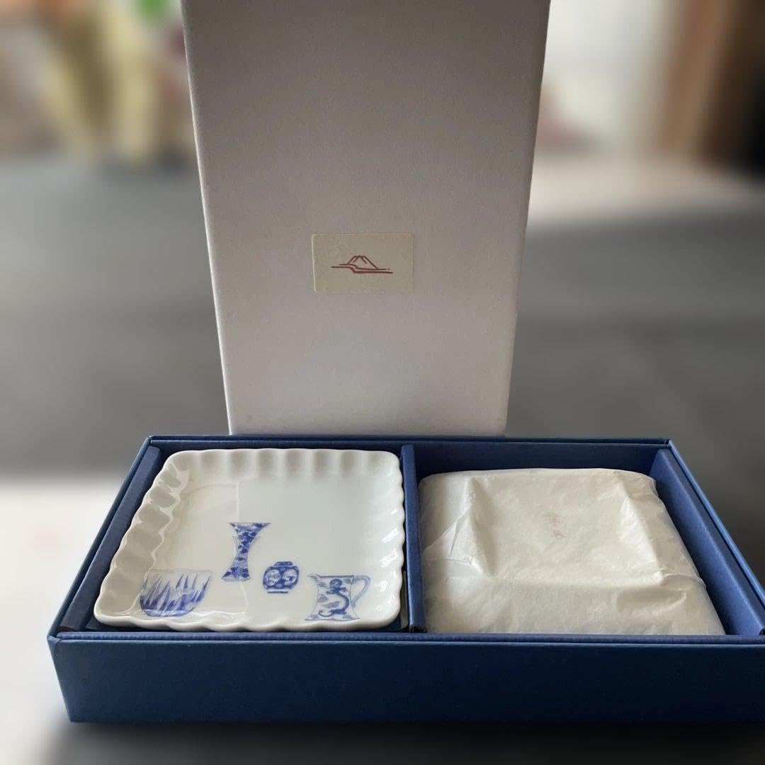 深川製磁 ブルーチャイナ 和菓子皿揃 深川製磁 □ ブルーチャイナ 和菓子皿