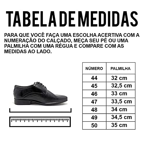 Sapato Social Masculino La Faire Tamanho Especial com Cinto Dupla Face - Preto *** (br_footwear_size