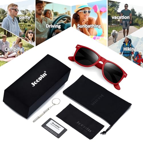 Image of Joopin Square Sunglasses Polarized UV400 Designer Sun Glasses Men Women | Oversized, Plastic Frame, Retro, Vintage, Unisex, Trendy Shades for Driving, Party, Fishing, Business, Costume