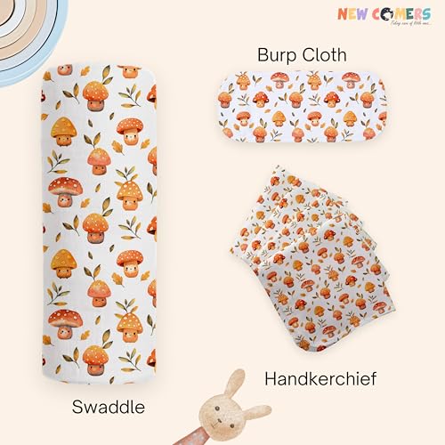 Image of NEW COMERS Baby Muslin Cloth Set | 6 Pcs Double Layered Pure Cotton Swaddle Wrap | Soft & Absorbent Baby Burp Cloth & Reusable Washcloth Towels, White (SBW 06)