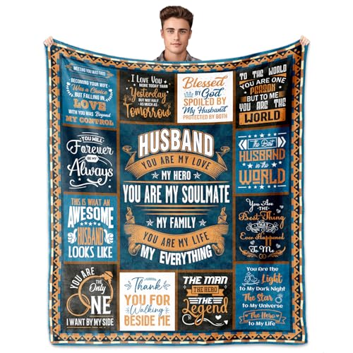 Tjovuzn Husband Gifts from Wife, Gifts for Husband Blanket 60"x50",