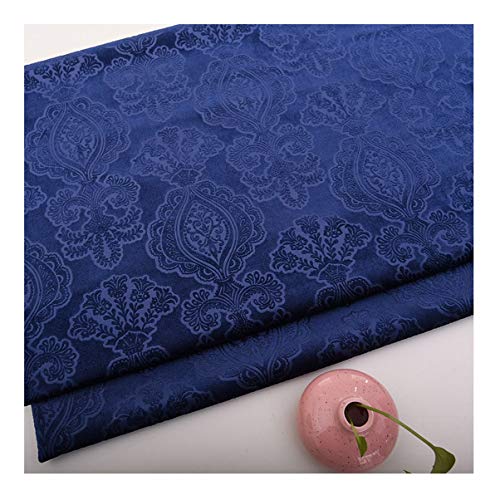 NAKAN Tela de Terciopelo con Estampado de Flores por Metro Tela de Terciopelo Decorativa Floral de 145cm Ancho para Muebles Tapicería, Manualidades, Cortinas, Decoración del Hogar(Color:Azul Marino)