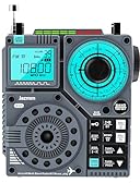 Jazmm Portable Shortwave Radio with 5W Bass Sound, AIR/AM/FM/VHF/SW/WB Worldband Radio with Bluetooth and APP Control, 2000mAh Rechargeable Battery with 9.85 Ft Wire Antenna,Flashlight,Recording