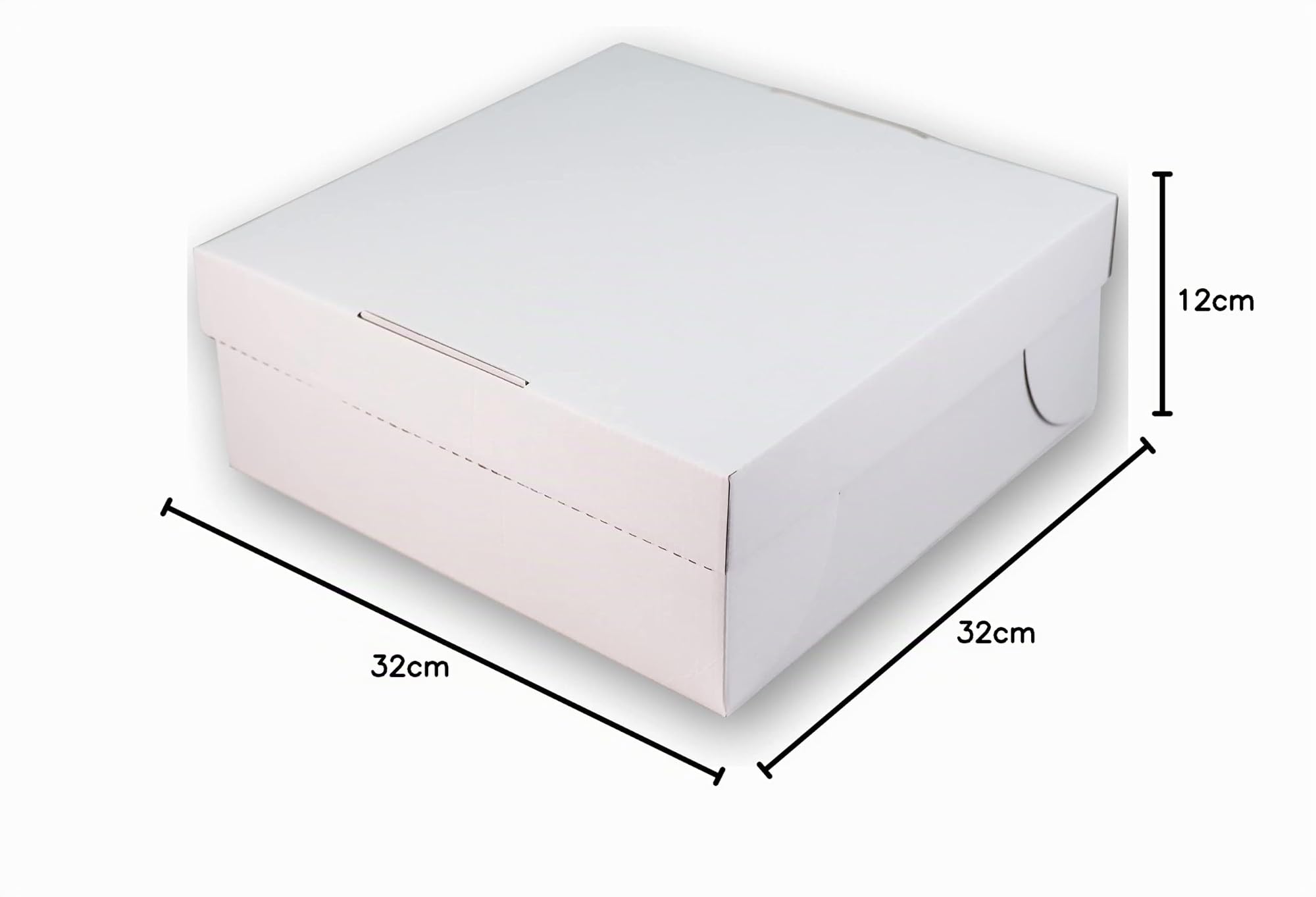 100 Tortenkartons 32x32x12cm 2teilig | Kuchen Transportbox aus Pappe für Torten und Kuchen | Praktische Kuchenkartons oder Cake Box | Die Kuchenbox aus stabiler Pappe als Kuchen Verpackung