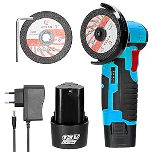 Hancaner Mini-haakse slijper met 19500 omw/min, 12 V, elektrisch met 2 x 1200 mAh batterijen voor keramische tegels, hout, polijsten