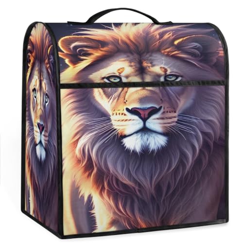 Coffee Maker Cover Lion Animal Kitchen Appliance Covers Small Appliance Covers Blender Cover Juicer Cover Dust Covers for Kitchen Appliances with Top Handle and Pockets,Washable,B974