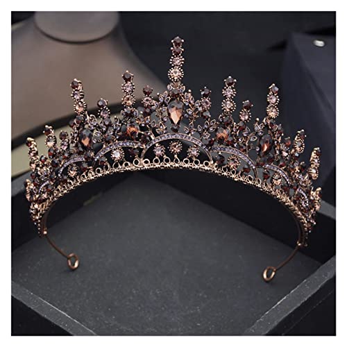 Tiaras nupciales doradas estilo corona de boda y tocado de reina real