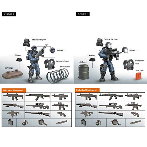 YEIBOBO ! Special Forces Mini Military Action Figure with Weapons and Accessories (Lightning SWAT Team XJ-9902)