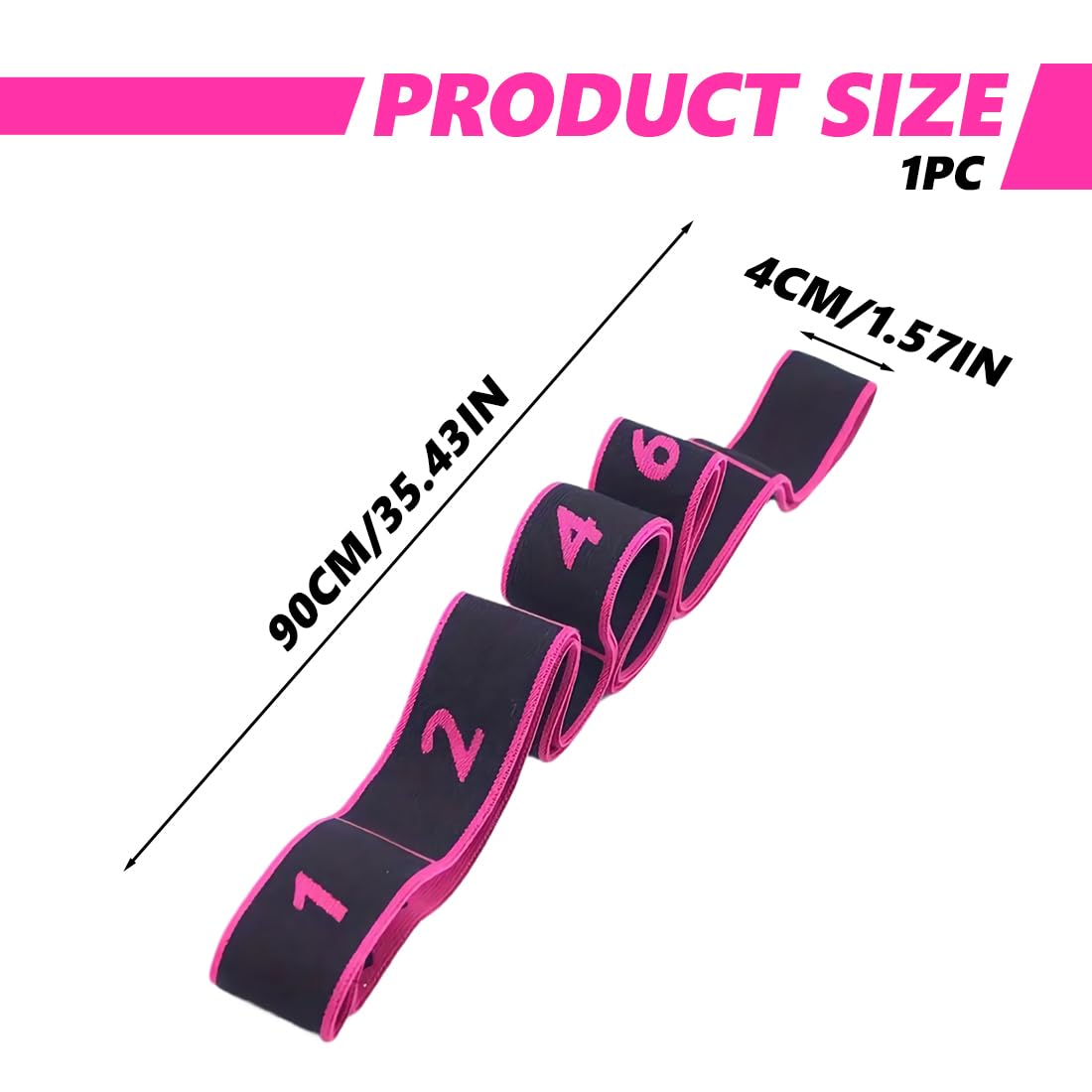 Elastic Fitness Bands, Non-Slip Fitness Elastic Bands, Resistance Band with 8 Rings, for Yoga, Strength Training and Pilates