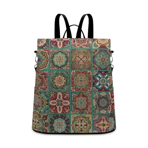 Waterproof Backpack Bohemian Pattern Casual Bags for Women Anti-theft Daypacks Fashion Versatile Bag