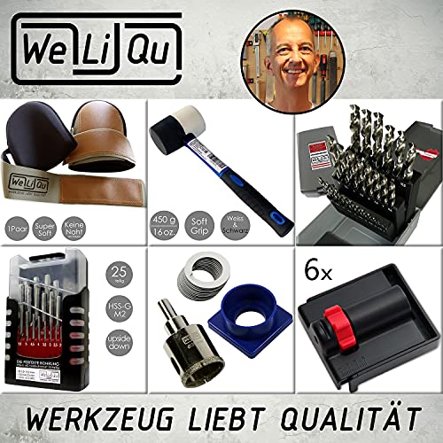WELIQU Abstandhalter 5-20mm - 6 Stück - Der einstellbare Abstandskeil zur Verlegung von Laminat, Vinyl und Parkett - Nie mehr verrutschende, kippende Montagekeile/Holzkeile