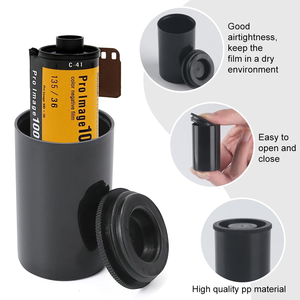 Boîtes de Film,20pcs Boîtes de Film avec Couvercles,Boîtes Plastique Noir Miniatures avec Couvercles,Boîtes à Pellicules,Boîtes Étanches,Boîtes Pellicule Photo Rangement,pour Activités Scientifiques