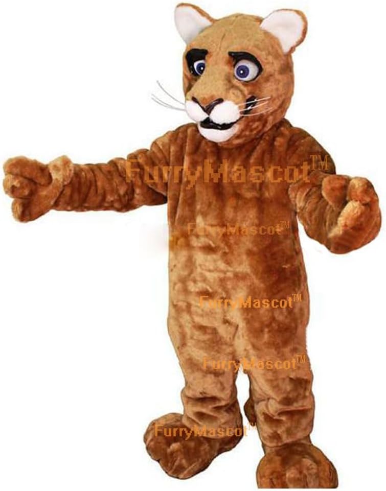 American Mountain Lion Cougar Mascot Costume Adults Costumes & COOL FANS & COOL ICE VEST Inside